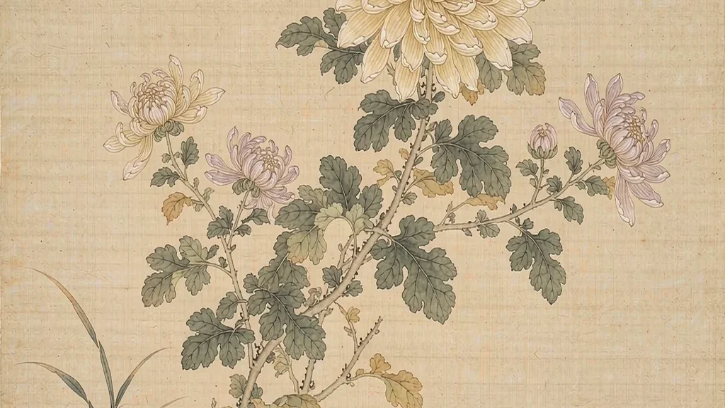 Ink Chrysanthemum: Autumn's Defiance