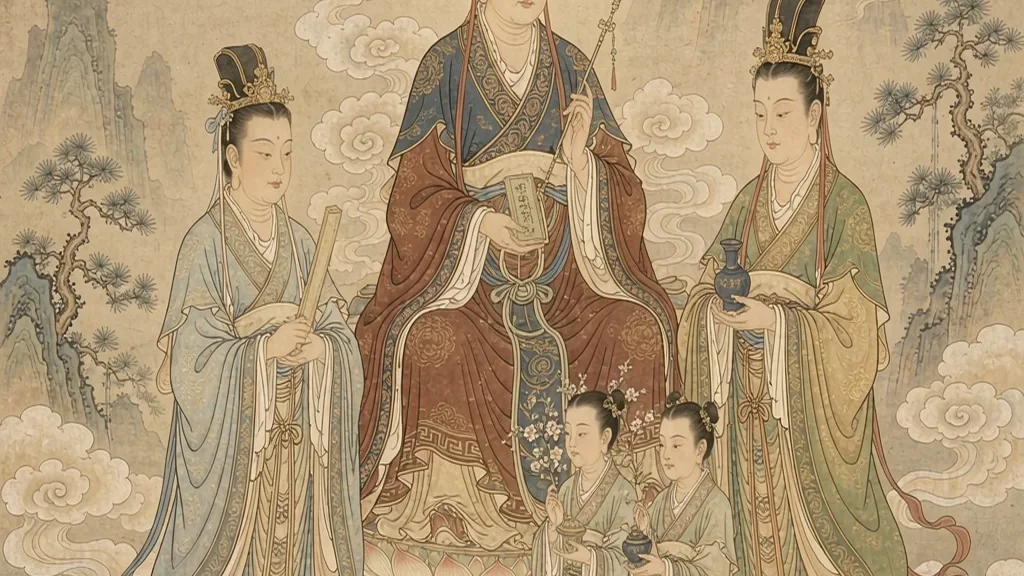 Daoist Painting: Immortals on Silk