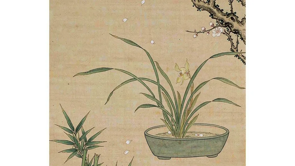 The Four Gentlemen: Bamboo, Orchid, Plum, Chrysanthemum