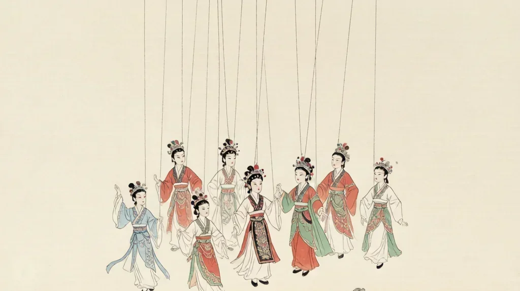 Chinese Puppet Theater: Strings of Tradition — gongbi style painting