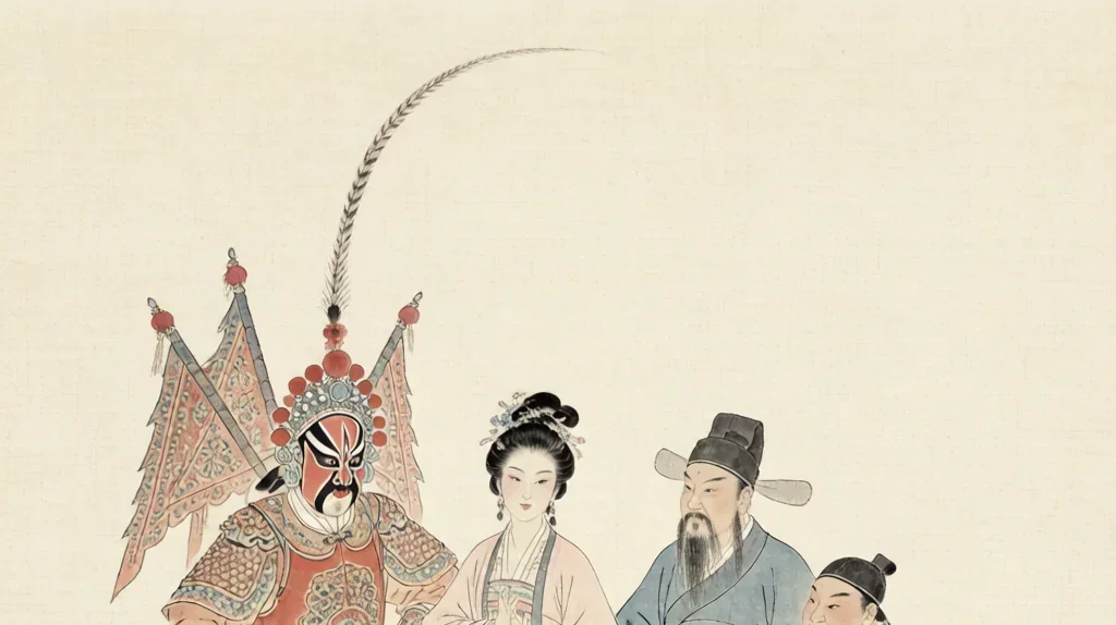 Xiqu: The Grand Term for Chinese Opera — gongbi style painting