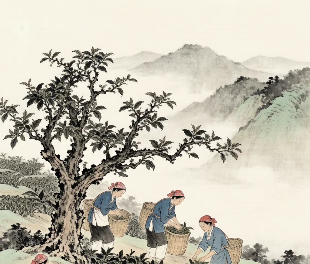 Blang (布朗族) — gongbi style painting
