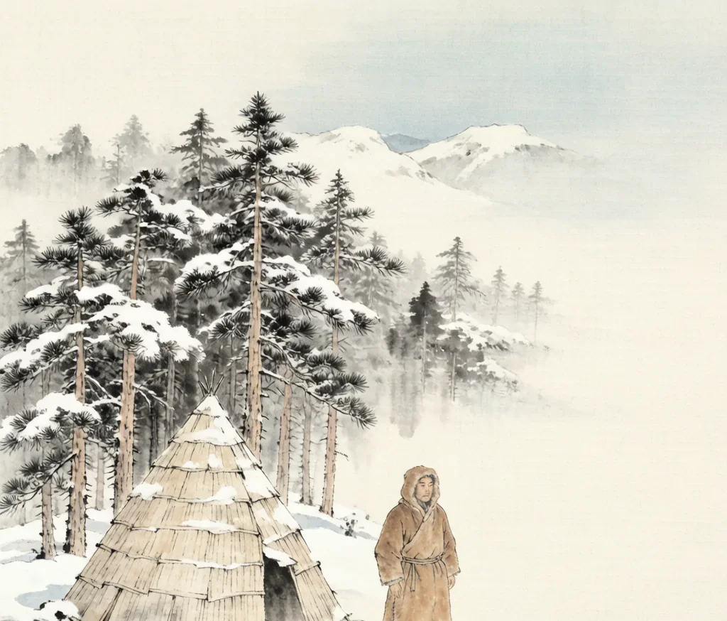 Oroqen (鄂伦春族) — gongbi style painting