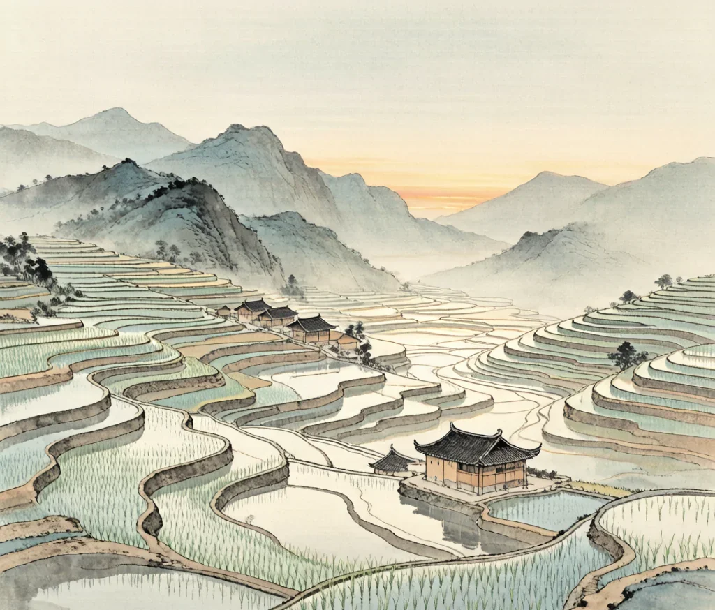 Hani (哈尼族) — gongbi style painting