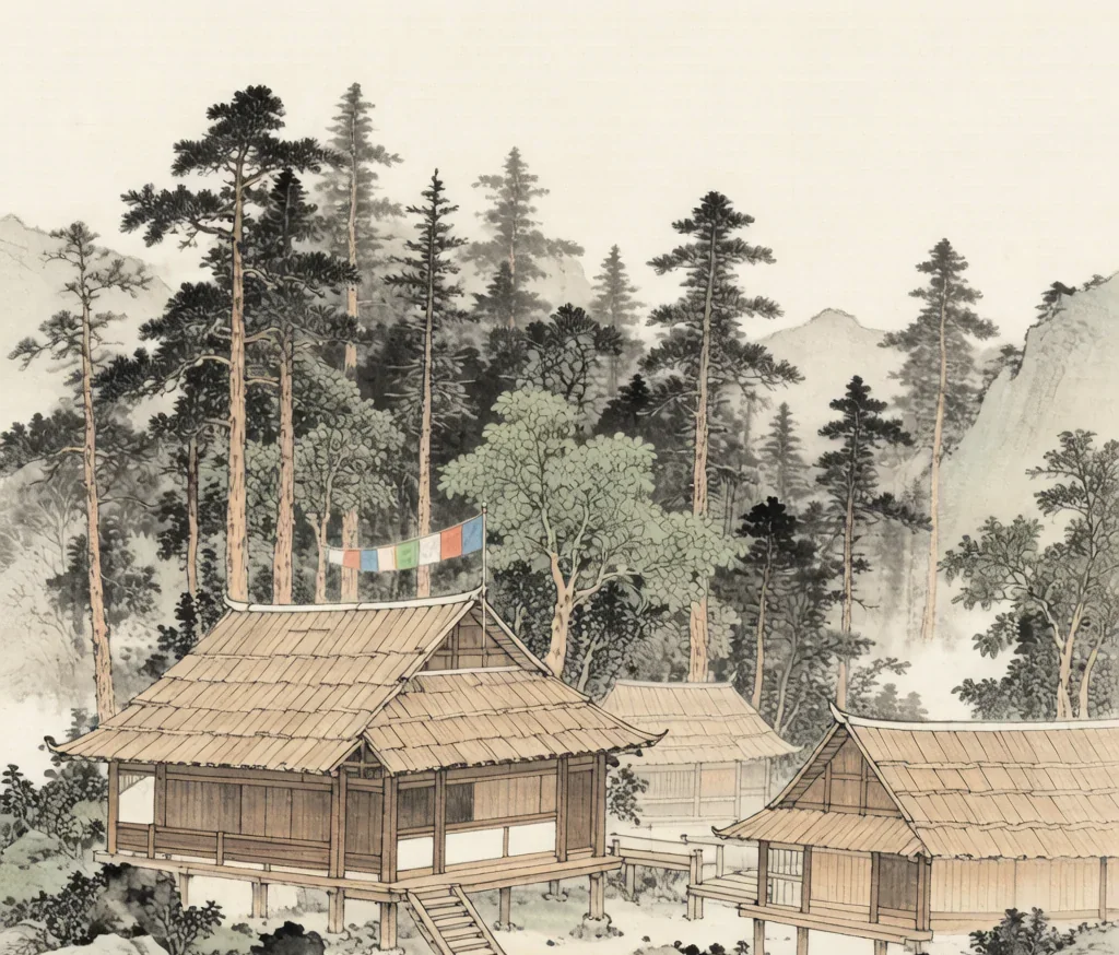 Monba (门巴族) — gongbi style painting