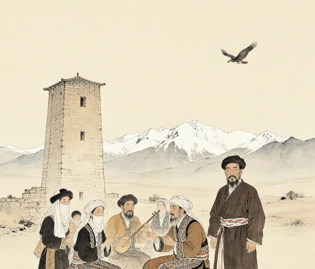 Tajik (塔吉克族) — gongbi style painting