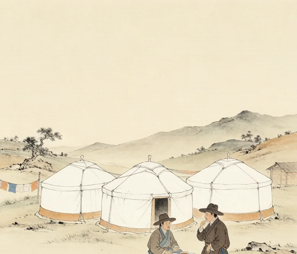 Tu (土族) — gongbi style painting