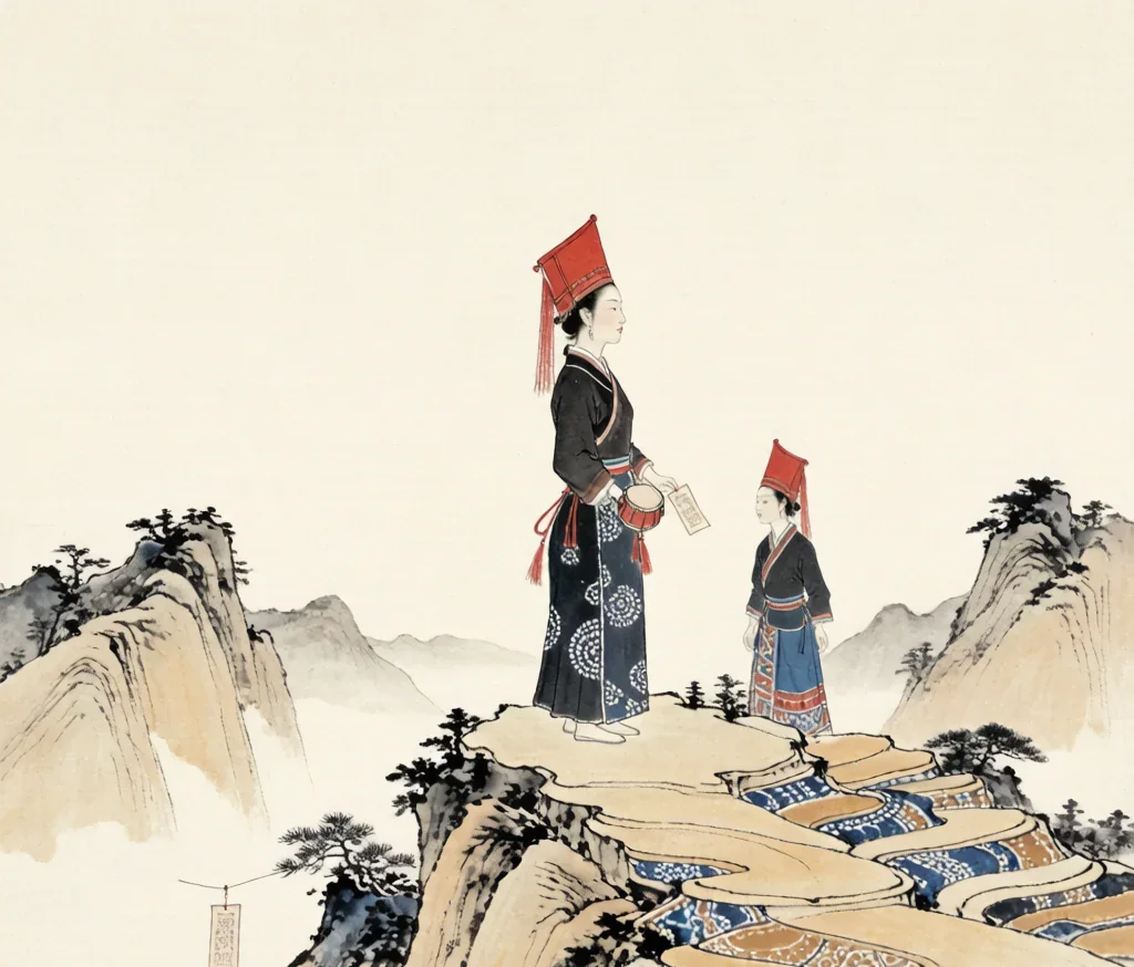 Yao (瑶族) — gongbi style painting