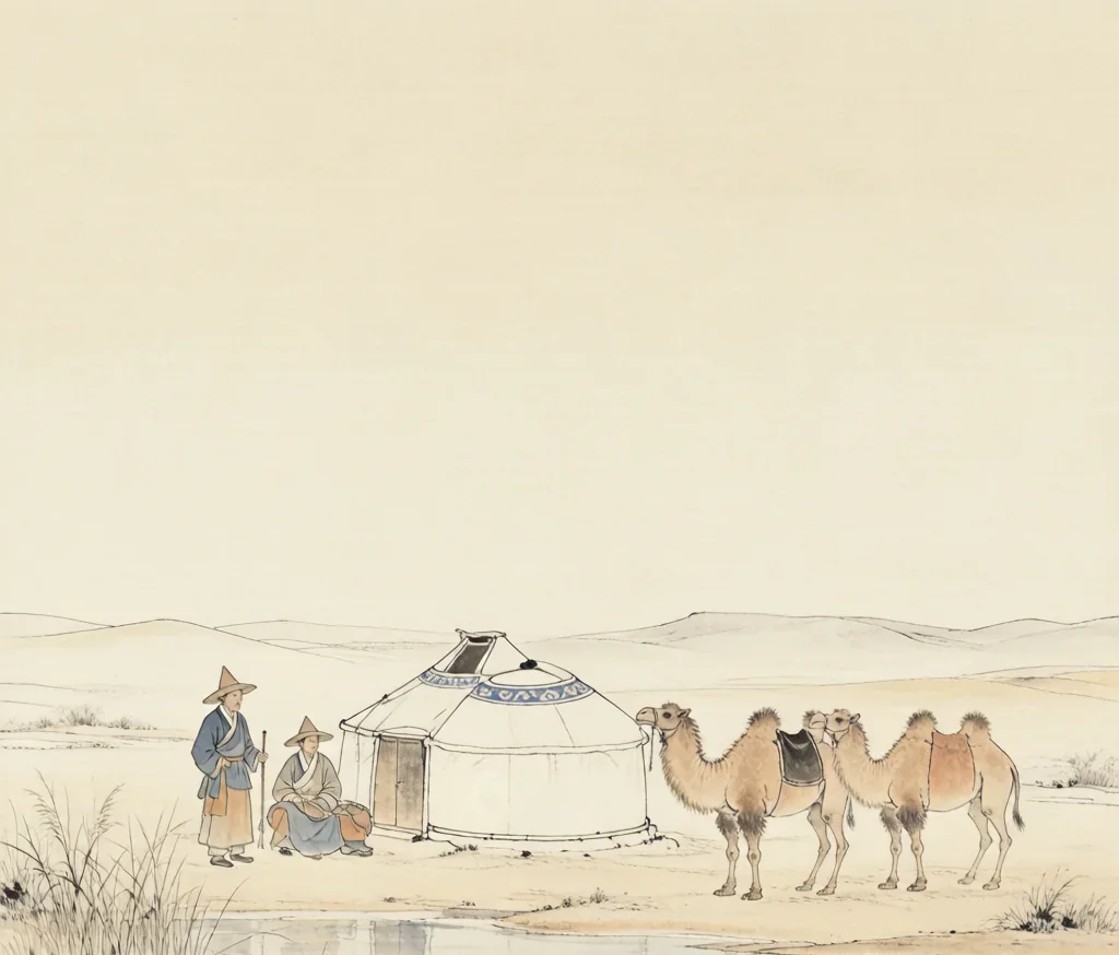 Yugur (裕固族) — gongbi style painting