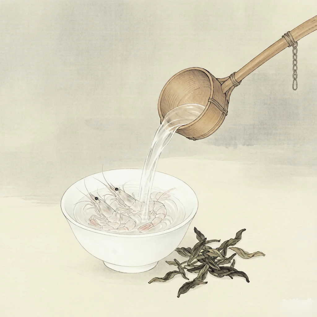 Longjing Shrimp: Tea Leaves and River Freshness