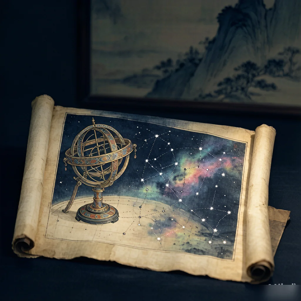 Chinese Astronomy: Mapping the Heavens — gongbi style painting
