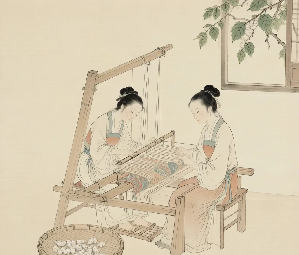 The Silk Loom and Weaving