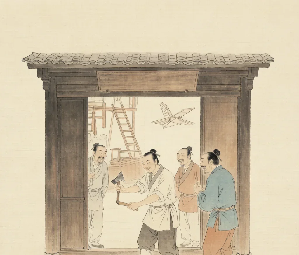 Wielding an Axe at Lu Ban's Gate