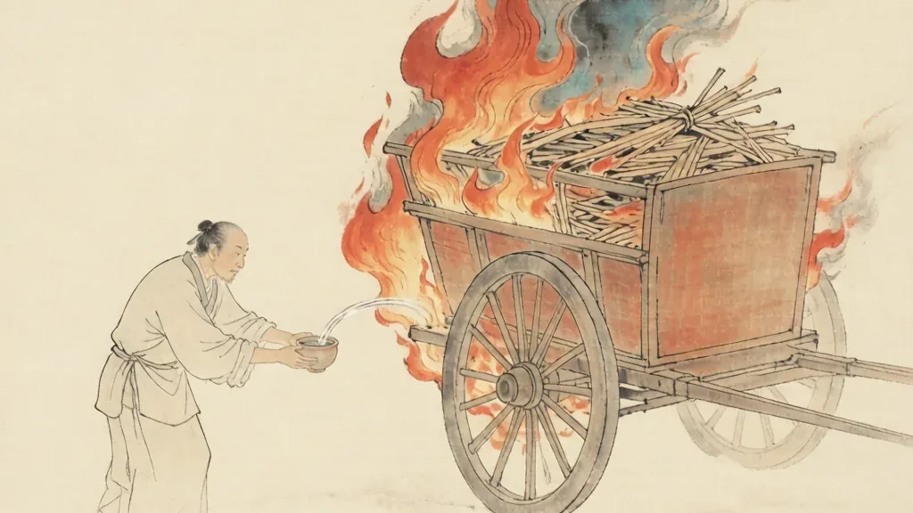 A Cup of Water on a Cartload of Embers