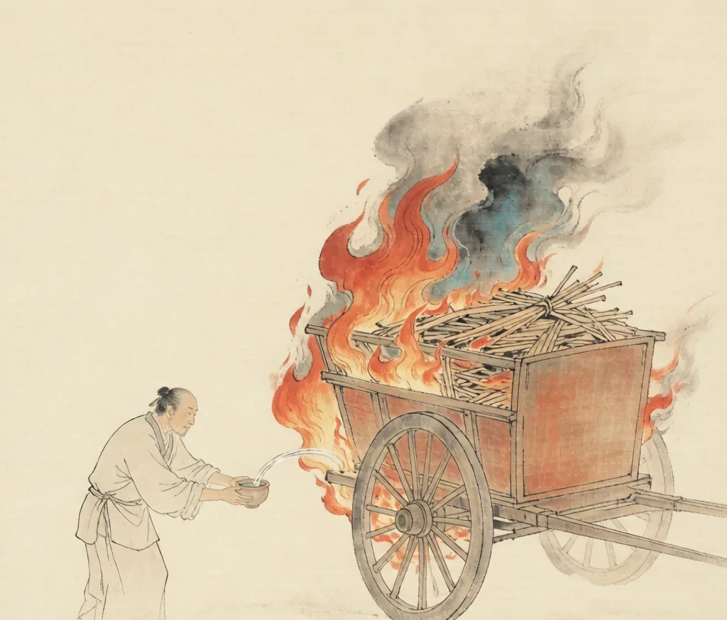 A Cup of Water on a Cartload of Embers