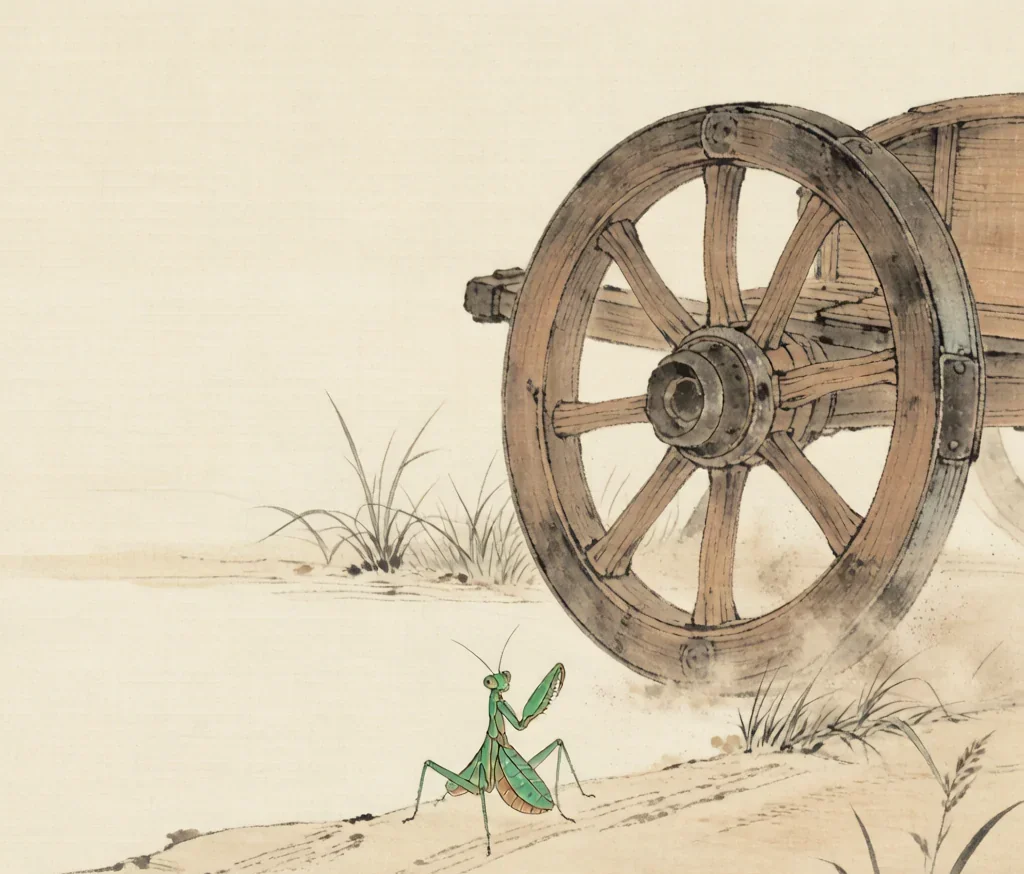 The Mantis Raising Its Arm to the Chariot