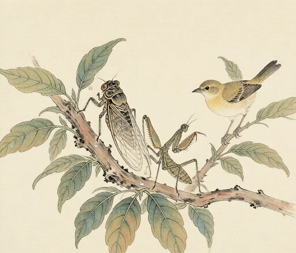The Mantis Stalks the Cicada