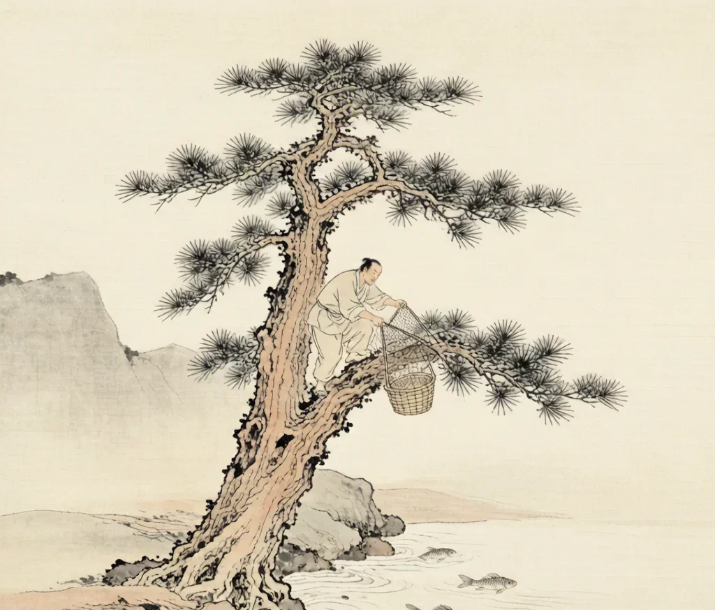 Climbing a Tree to Catch Fish