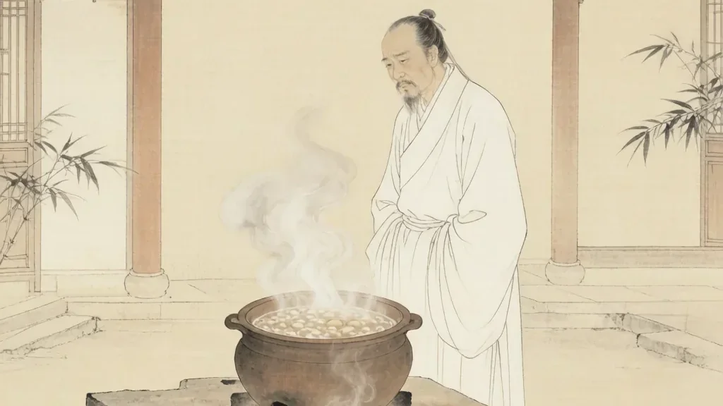 Boiling Beans with Their Own Stalk