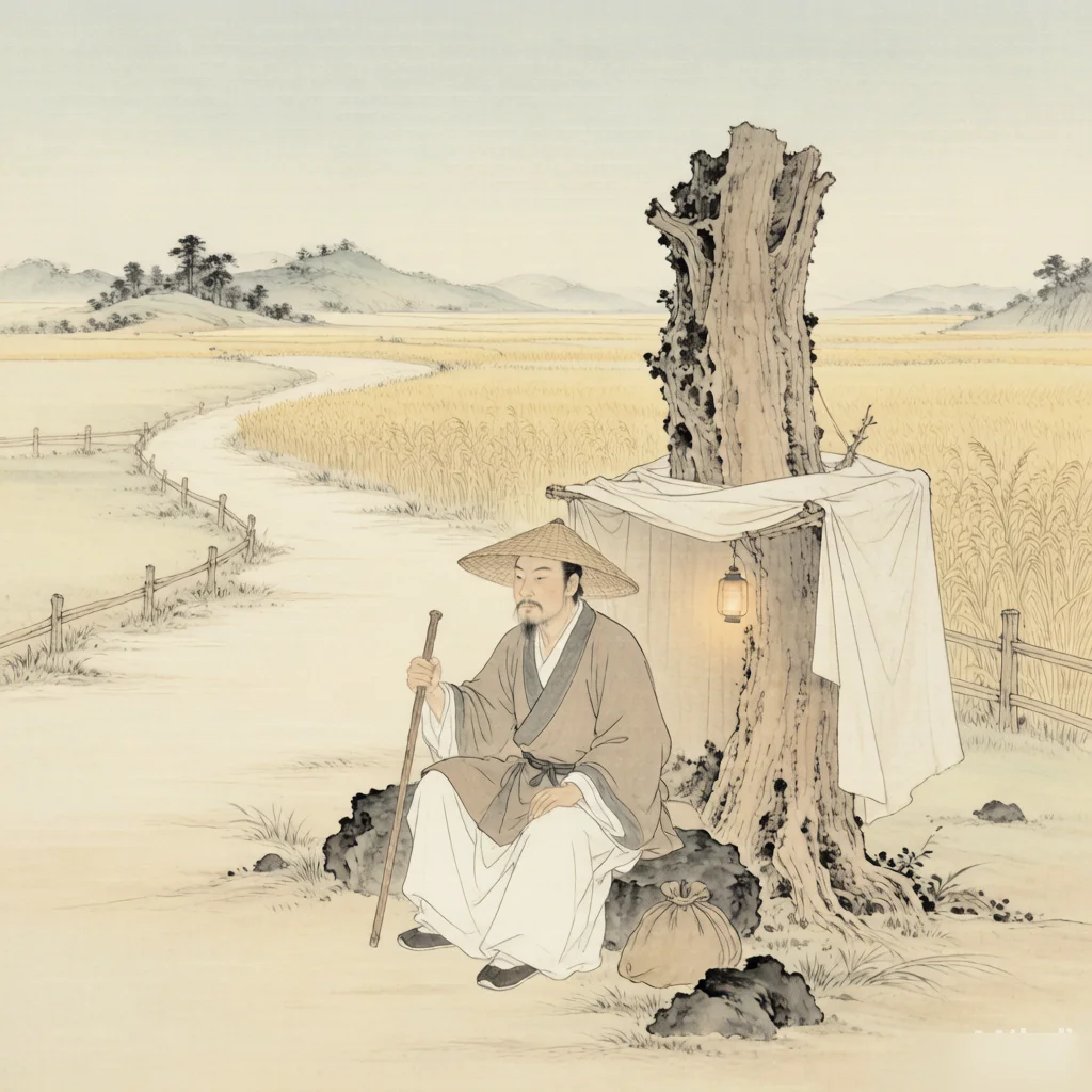Playing Music to a Cow — gongbi style painting