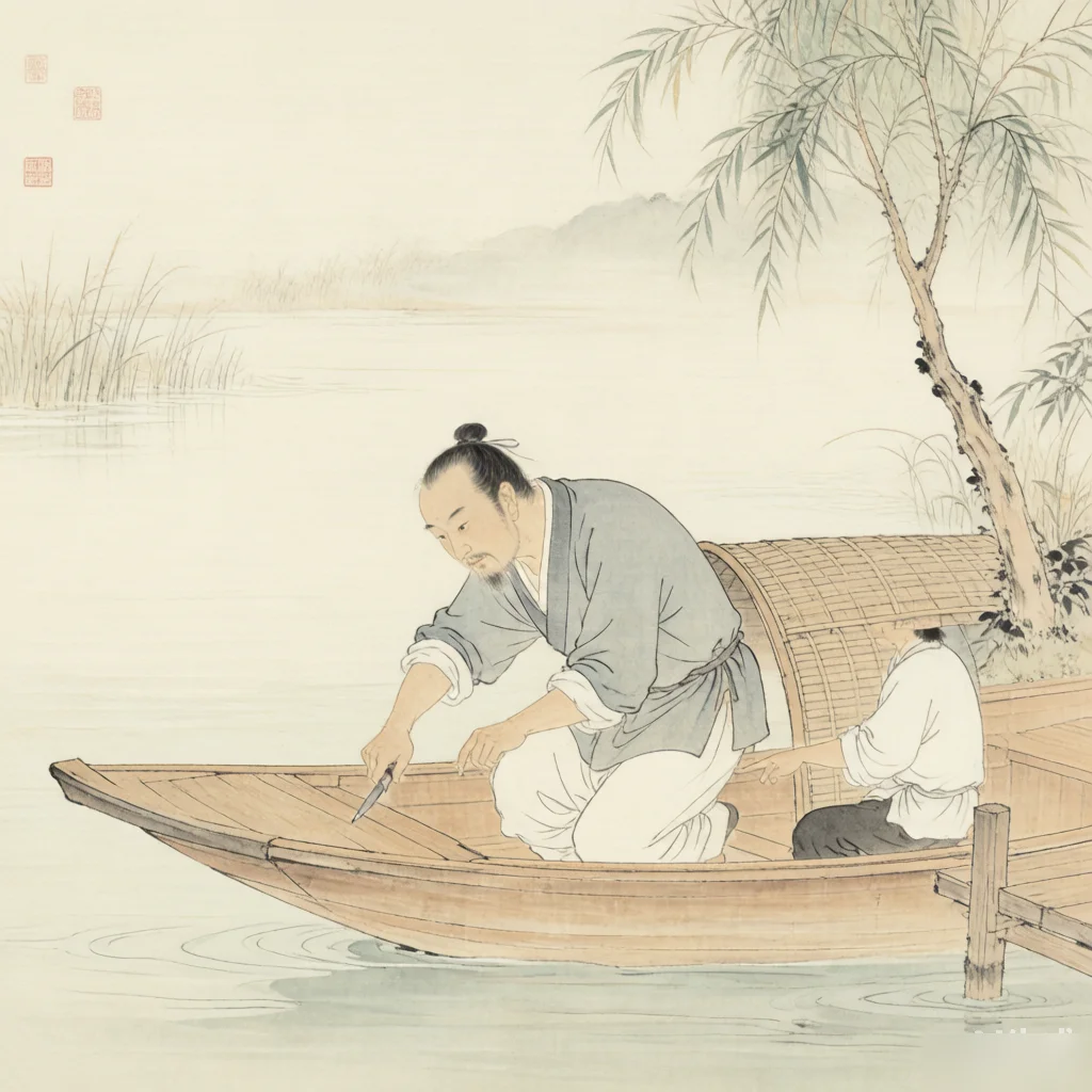 Facing the Abyss and Wishing for Fish — gongbi style painting