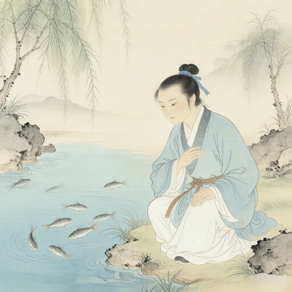 Guarding the Stump for a Rabbit — gongbi style painting