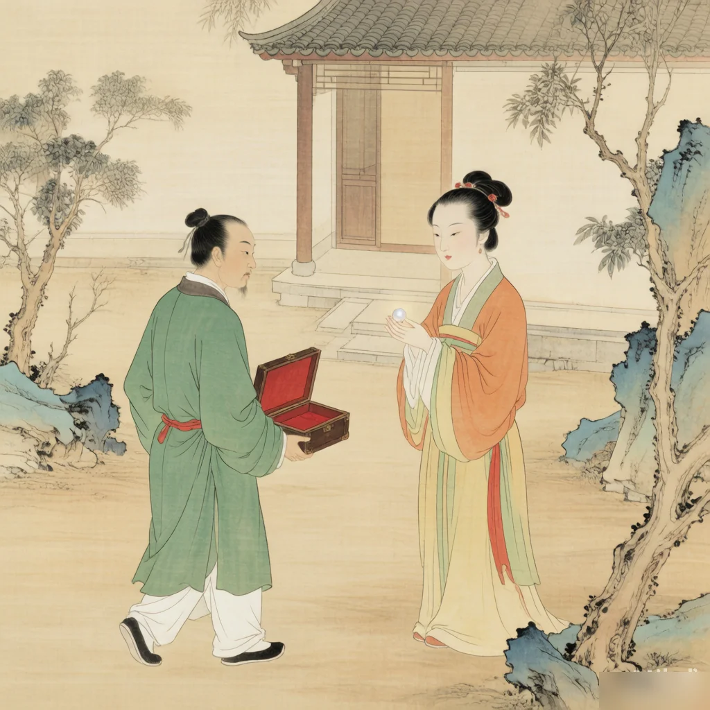 Covering the Ears to Steal a Bell — gongbi style painting