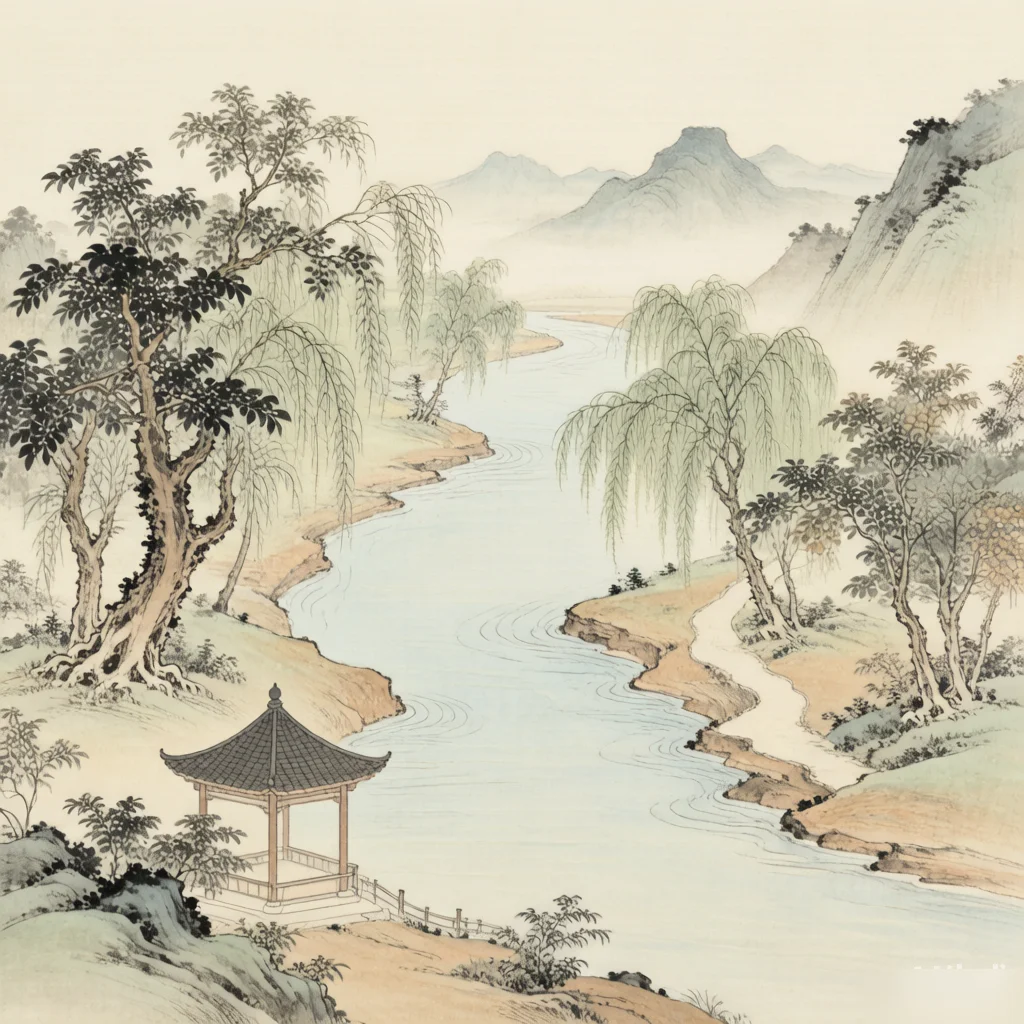 First Aware, Then Thoughtful — gongbi style painting
