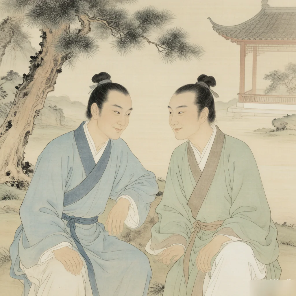 Stillness Before Action — gongbi style painting