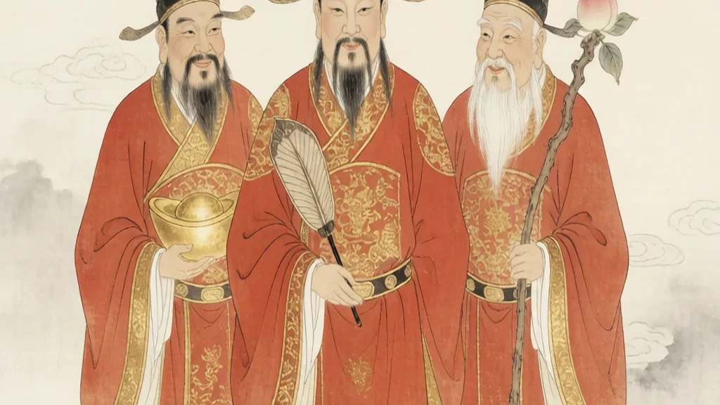 The Three Star Gods: Fortune, Prosperity, Longevity