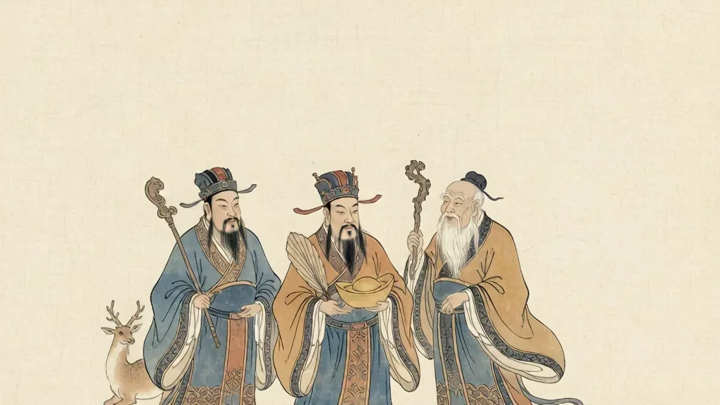 FuluShou: The Three Stars of Fortune (福禄寿)