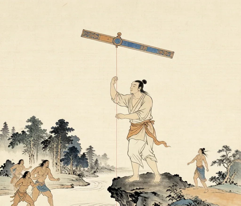 Fu Xi: The Culture Hero Who Gave Us Order — gongbi style painting