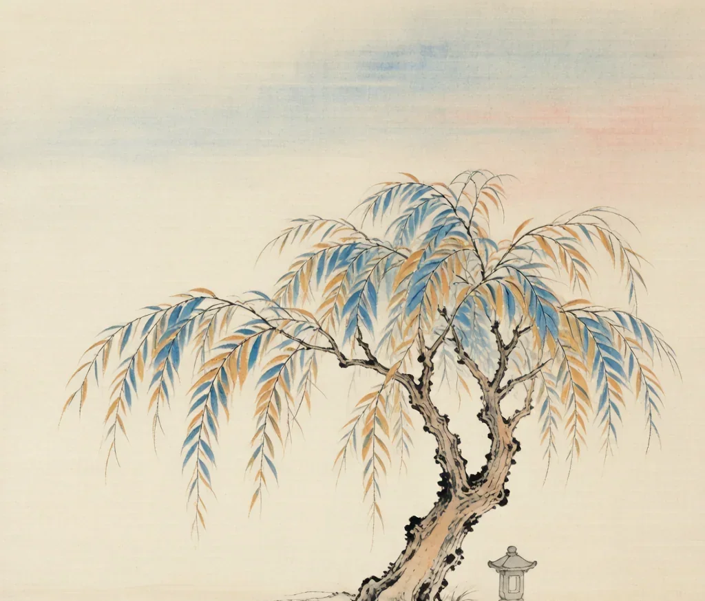The Willow: Tree of Parting — gongbi style painting
